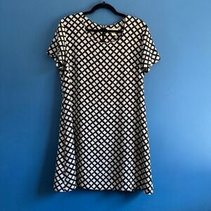 Vintage 90s Shift Dress Women's Size 11/12 Express Geometric Mod Twee Retro